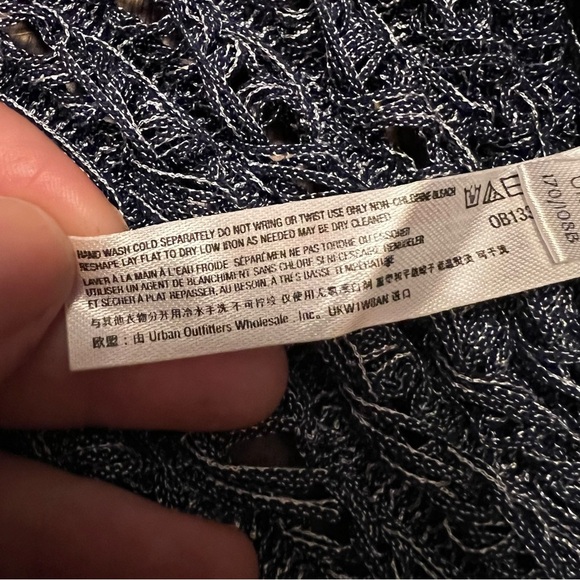 Free People NWT Beach Bonnie Sweater Tunic Top Dress XL Dark Blue Vacation Swim - Picture 11 of 13